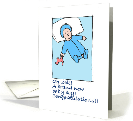 congratulations- baby boy - light complexion card (831662)