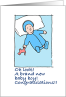 congratulations- baby boy - light complexion card