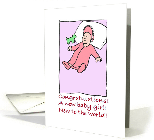 congratulations- baby girl - light complexion card (831664)