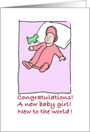 congratulations- baby girl - light complexion card