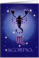 Scorpio -Scorpion - Horoscope - Zodiac - October- November- card