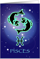 Pices - Fish -Horoscope - Zodiac - February - March - Astrology card
