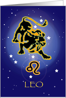 Leo - Lion - Zodiac - Astrology - Month - Signs card