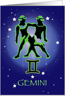 Gemini - Twins - Zodiac - Astrology - Month - May - June- Summer card