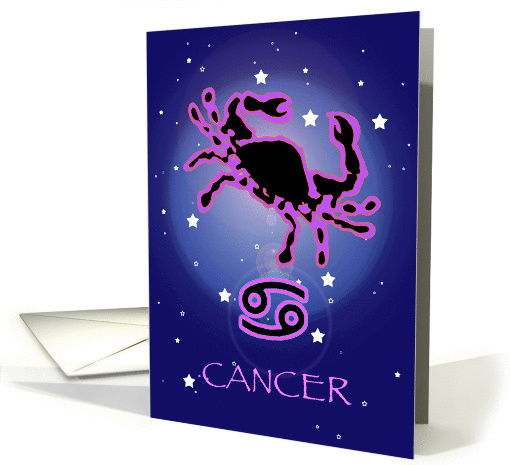 Cancer - Crab - Zodiac - Astrology - June - July - Summer card