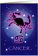 Cancer - Crab - Zodiac - Astrology - June - July - Summer card