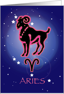 Aries - Ram - Zodiac - Astrology - March - April- Spring card