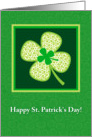 Happy St. Patrick’s Day, Cute Patterned Shamrock card