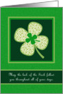 Luck of the Irish, St. Patrick’s Day Whimsical Shamrock card