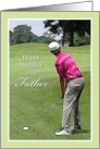 Happy Birthday Father, Golfer on Golf Course card