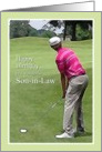 Happy Birthday Son-in-Law, Golfer on Golf Course card