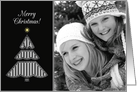 Customizable Christmas Photo Card with Graphic Tree card