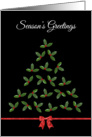 Season’s Greetings Holly Berry Christmas Tree card