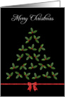 Merry Christmas Holly Berry Christmas Tree card