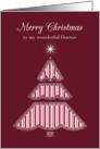 Merry Christmas Doctor, Lace & Stripes Tree card