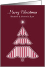 Merry Christmas Brother & Sister in Law, Lace & Stripes Tree card