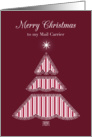 Merry Christmas Mail Carrier, Lace & Stripes Tree card