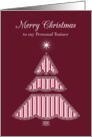 Merry Christmas Personal Trainer, Lace & Stripes Tree card