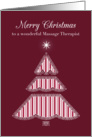 Merry Christmas Massage Therapist, Lace & Stripes Tree card