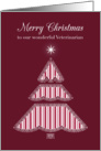 Merry Christmas Veterinarian, Lace & Stripes Tree card