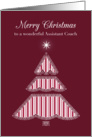 Merry Christmas Assistant Coach, Lace & Stripes Tree card