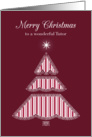 Merry Christmas Tutor, Lace & Stripes Tree card