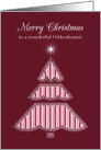 Merry Christmas Orthodontist, Lace & Stripes Tree card