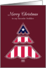 Merry Christmas Favorite Soldier, Patriotic Tree card