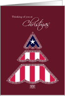 Thank you for Your Service at Christmas, Patriotic Tree card