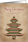 Merry Christmas Coach, Scrapbook Style Tree card