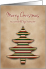 Merry Christmas Yoga Instructor, Scrapbook Style Tree card