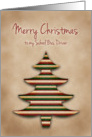 Merry Christmas School Bus Driver, Scrapbook Style Tree card