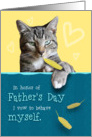 Humorous Father’s Day Card with Naughty Cat card