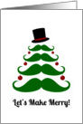 Let’s Make Merry! Christmas Party Invitation Mustache Tree card