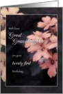 21st Birthday for Great-Granddaughter, Peach Garden Phlox Flowers card