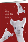 School Bus Driver, Warm Fuzzy Llama Christmas card