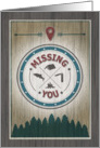 Missing You at Camp, Rustic Wood Graphics card