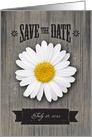 Wedding Save the Date Rustic Wood & Daisy card