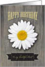 Aunt Birthday, Rustic Wood and Daisy Design card
