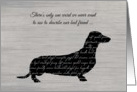 Sympathy, Loss of Dog, Dachshund Word Collage card