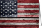 American Flag on Distressed Wood, Blank Card