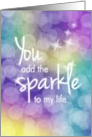 Friendship, You Add Sparkle, Colorful Bokeh Background card
