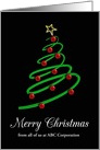 Customizable Merry Christmas from All of Us with Spiral Tree card