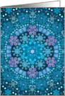 Bohemian Blue Snowflake Pattern Blank card