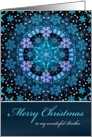 Merry Christmas Brother, Blue Boho Snowflake Design. card