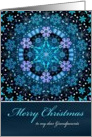 Merry Christmas Grandparents, Blue Boho Snowflake Design. card