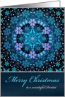 Merry Christmas Dentist, Blue Boho Snowflake Design. card