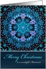 Merry Christmas Manicurist, Blue Boho Snowflake Design. card