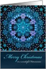 Merry Christmas Veterinarian, Blue Boho Snowflake Design. card