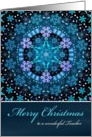 Merry Christmas Teacher, Blue Boho Snowflake Design. card